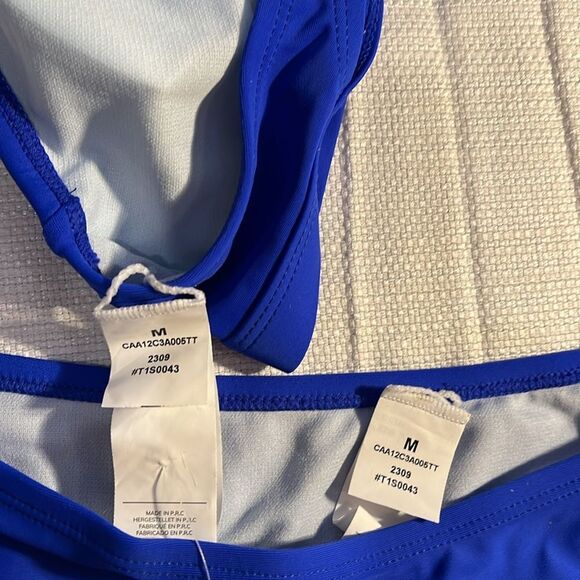 CUPSHE Bikini Bundle V Neck Crisscross Back Self Tie Straw Hat Bundle Size M - Picture 4 of 8